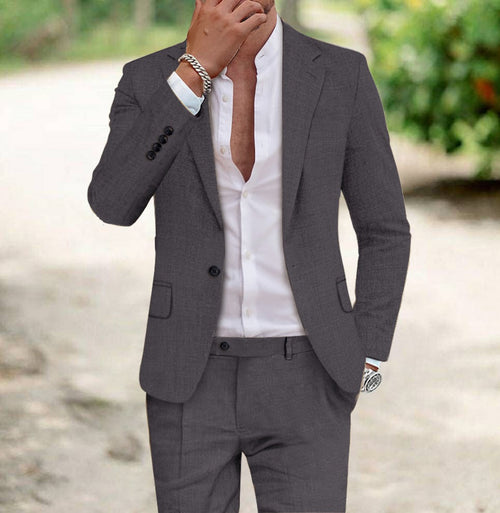 Men's Textured Two Piece Suit