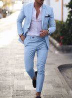 Men's Textured Two Piece Suit