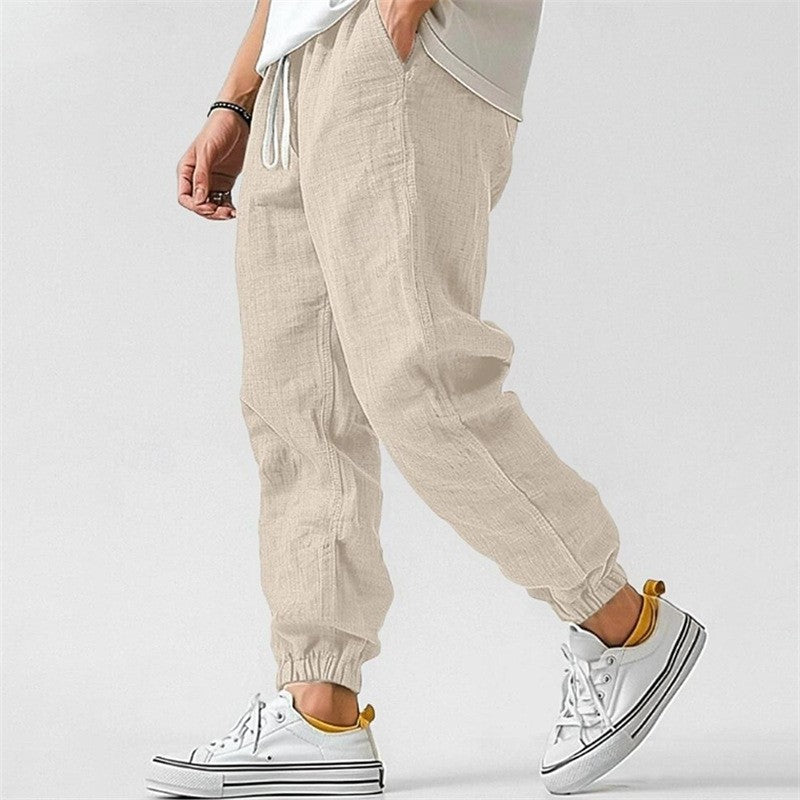 Men's Linen Drawstring Jogger Pants
