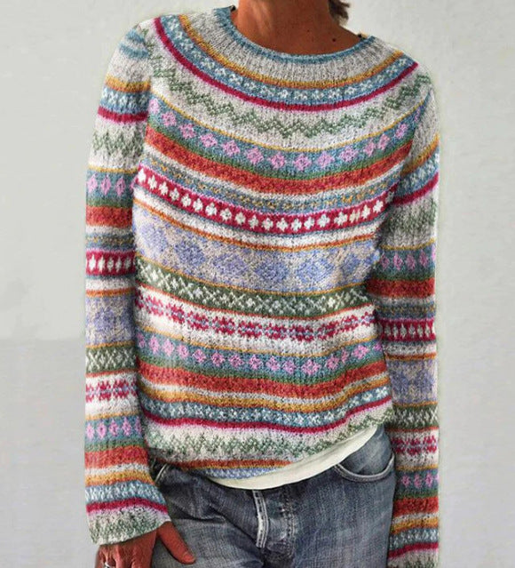 Women’s Patterned Crew-Neck Sweater
