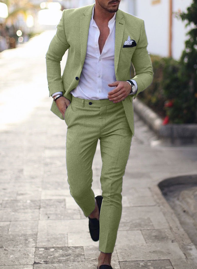 Men's Textured Two Piece Suit