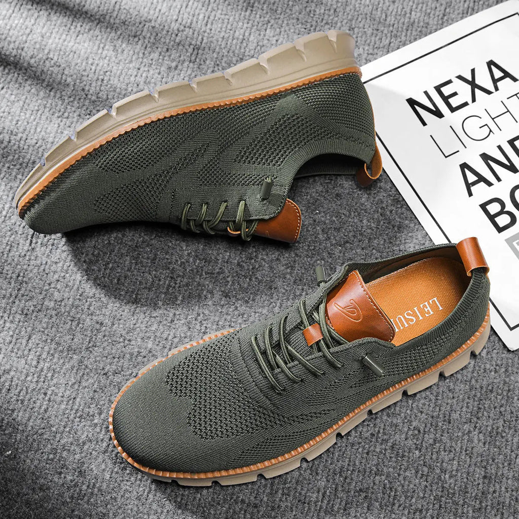 Men's Lace-Up Sneakers With Segmented Sole