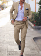 Men's Textured Two Piece Suit