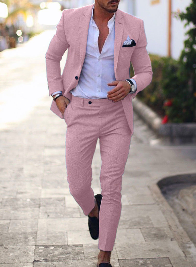 Men's Textured Two Piece Suit