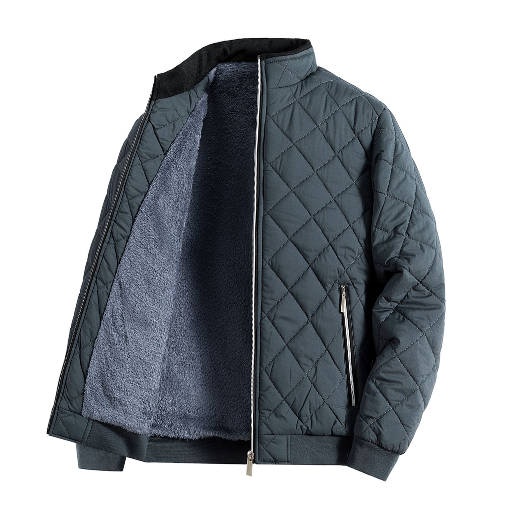 Men’s Lined Diamond-Quilted Winter Jacket