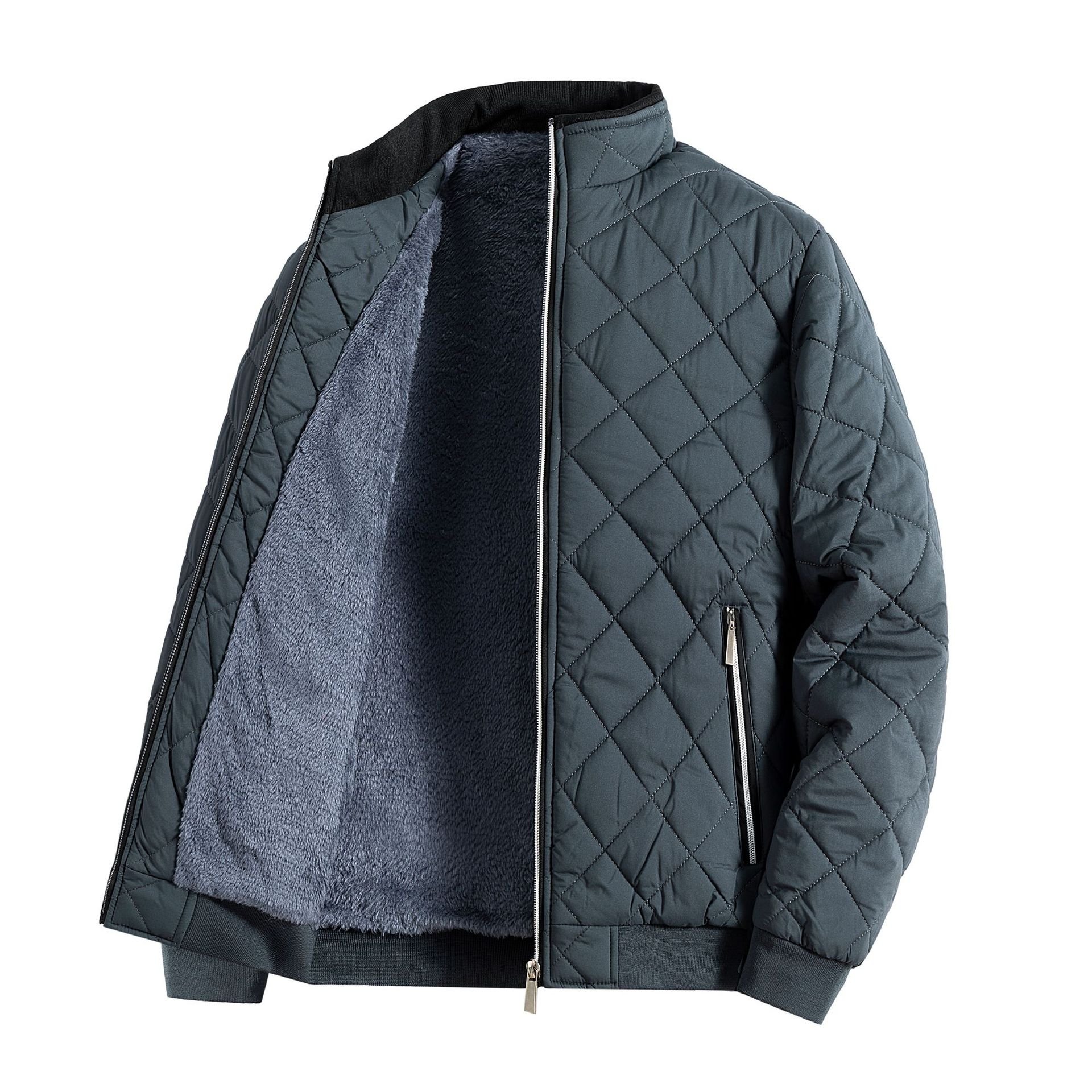 Men’s Lined Diamond-Quilted Winter Jacket