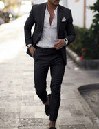Men's Textured Two Piece Suit