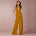 Women's Wide Leg Halter Jumpsuit