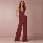 Women's Wide Leg Halter Jumpsuit