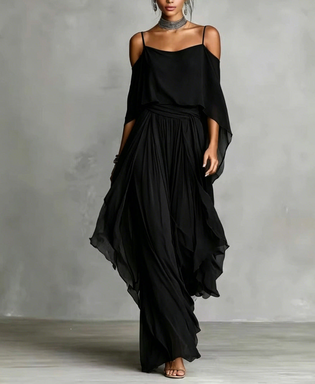 Women's Draped Wide-Leg Pant Set