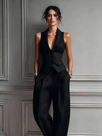 Women’s Vest and Wide-Leg Pant Set