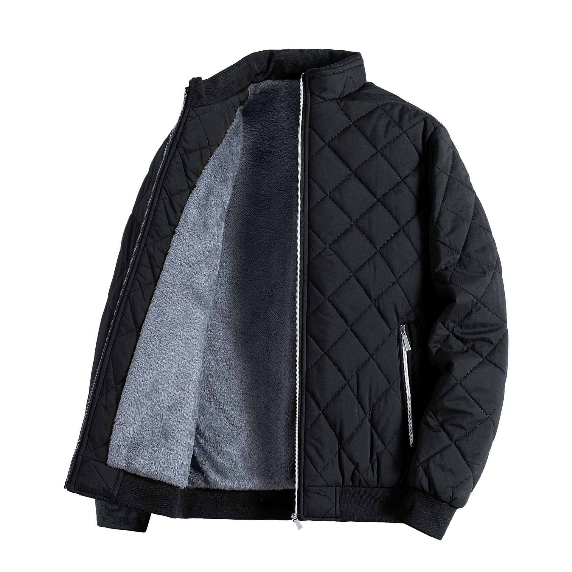 Men’s Lined Diamond-Quilted Winter Jacket