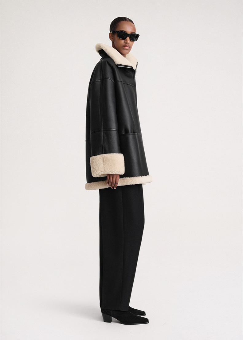 Women's Oversized Jacket with Contrast Trim