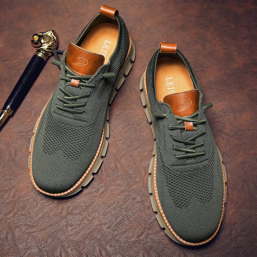 Men's Lace-Up Sneakers With Segmented Sole