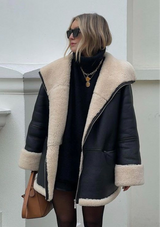 Women's Oversized Jacket with Contrast Trim