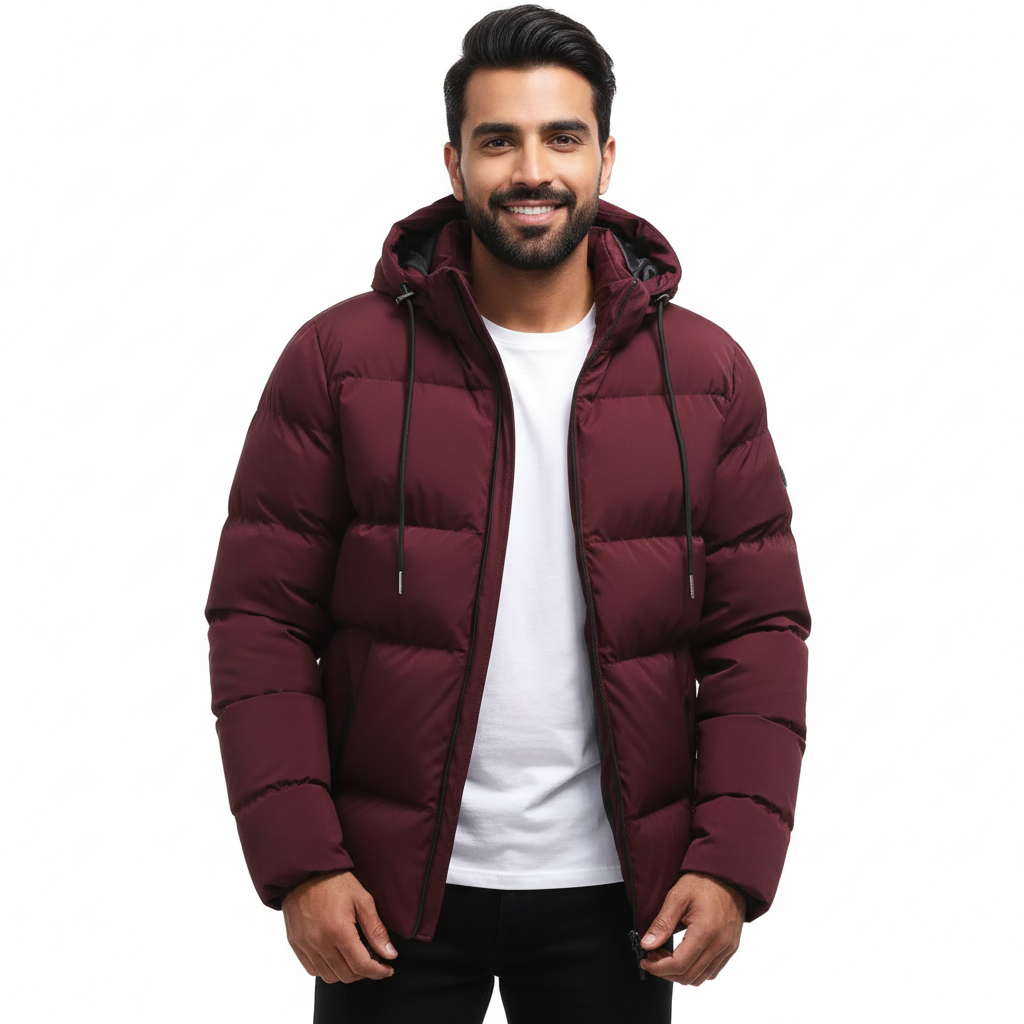 Men’s Hooded Puffer Winter Jacket