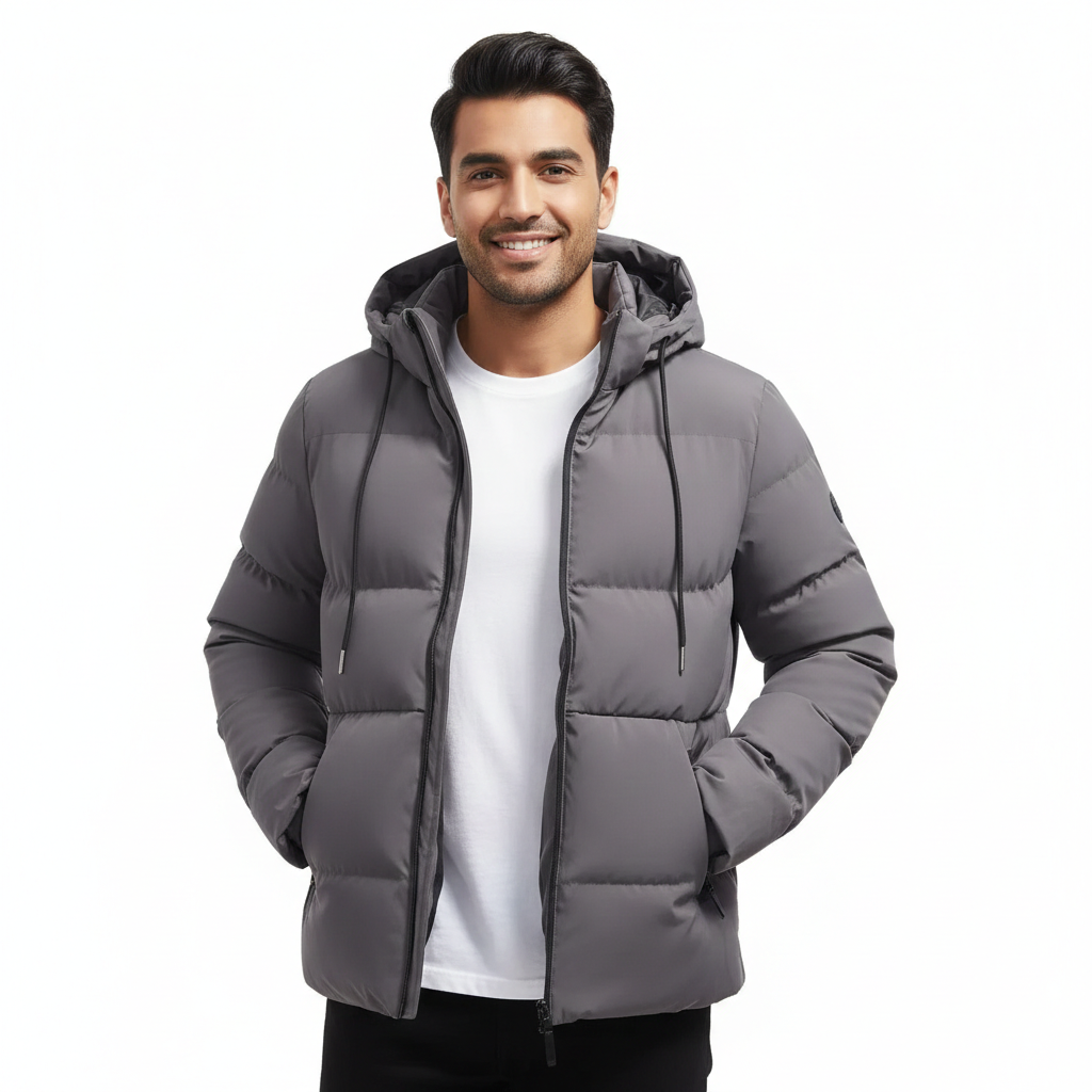Men’s Hooded Puffer Winter Jacket