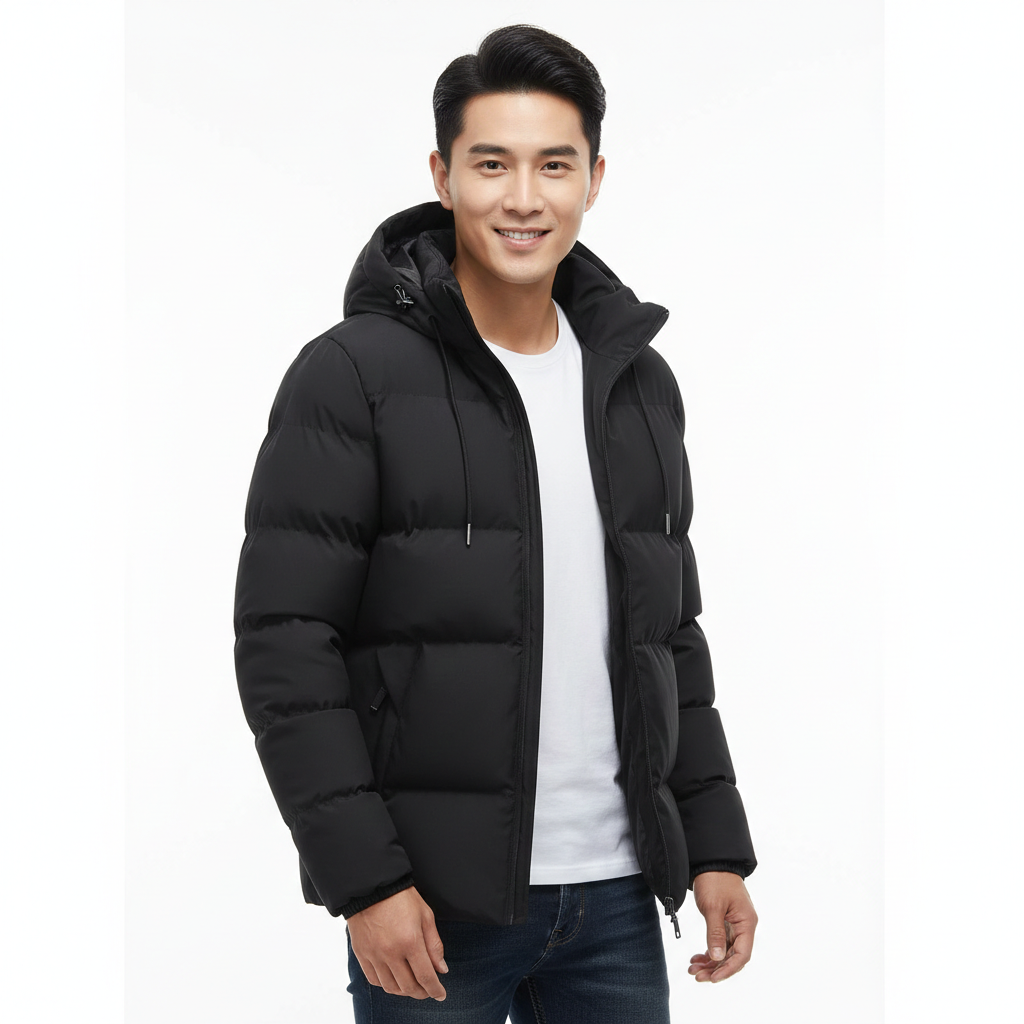 Men’s Hooded Puffer Winter Jacket