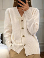 Women’s V-Neck Button-Front Cardigan