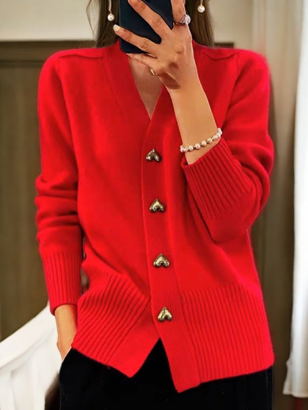 Women’s V-Neck Button-Front Cardigan