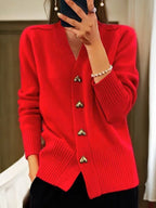 Women’s V-Neck Button-Front Cardigan