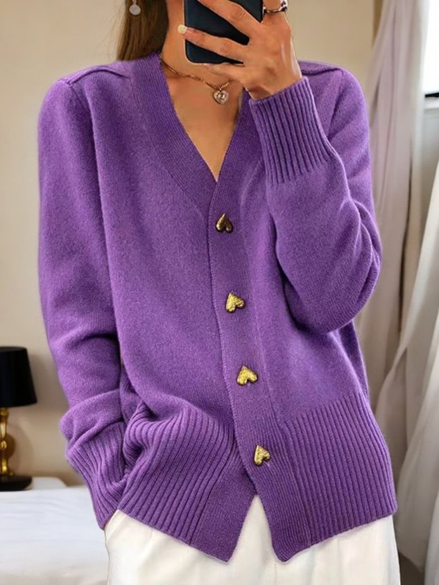 Women’s V-Neck Button-Front Cardigan