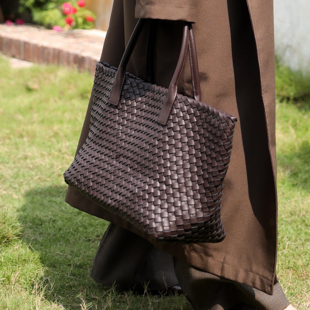 Women's Large Woven Tote Shoulder Bag