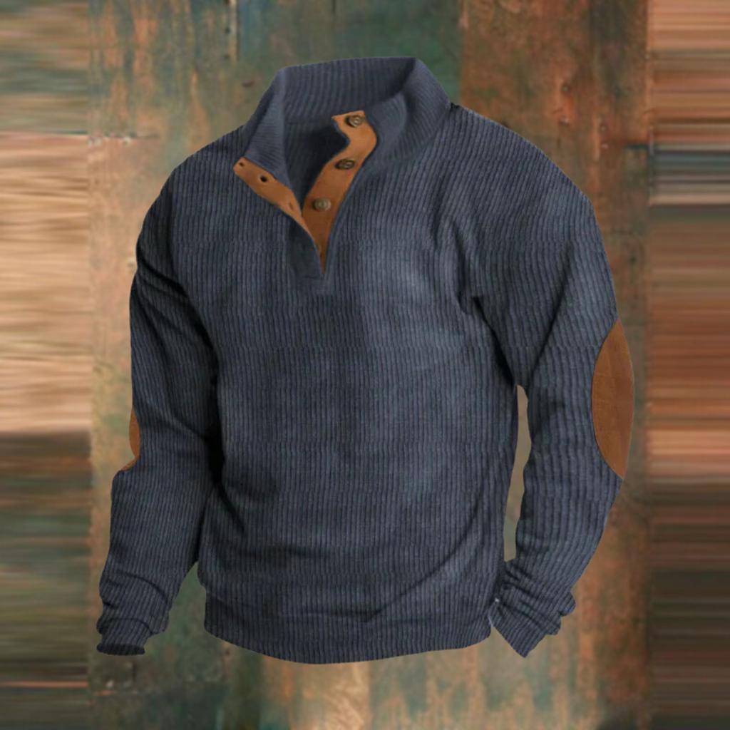 Men’s Ribbed Stand-Collar Sweater