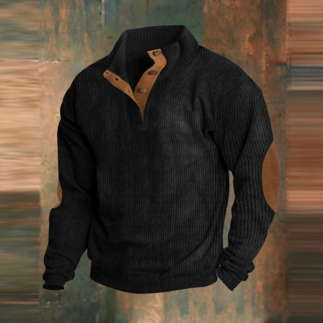 Men’s Ribbed Stand-Collar Sweater