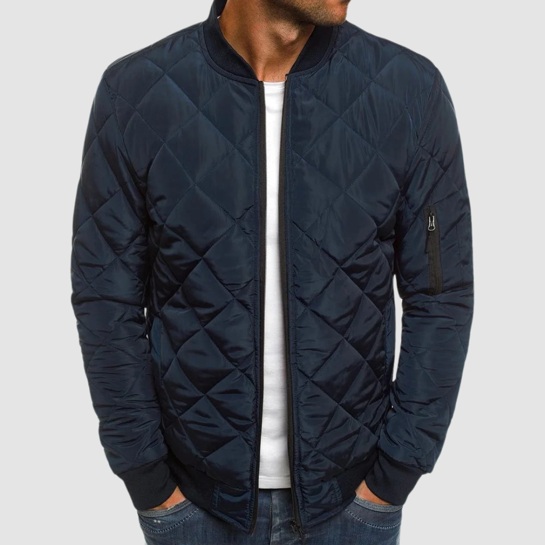 Men’s Diamond-Quilted Bomber Jacket