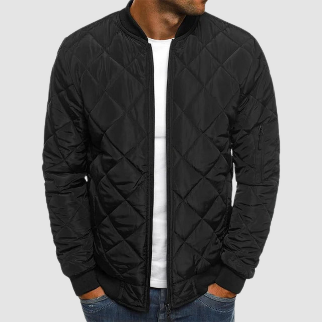Men’s Diamond-Quilted Bomber Jacket