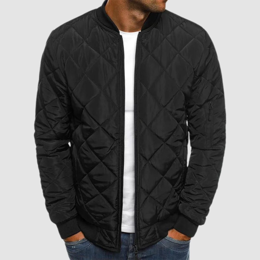Men’s Diamond-Quilted Bomber Jacket