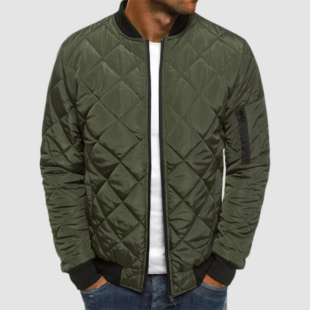 Men’s Diamond-Quilted Bomber Jacket