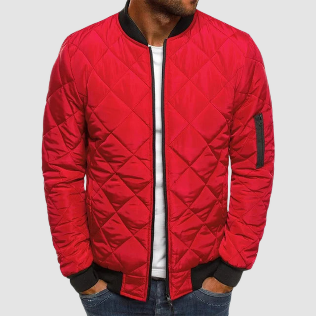 Men’s Diamond-Quilted Bomber Jacket
