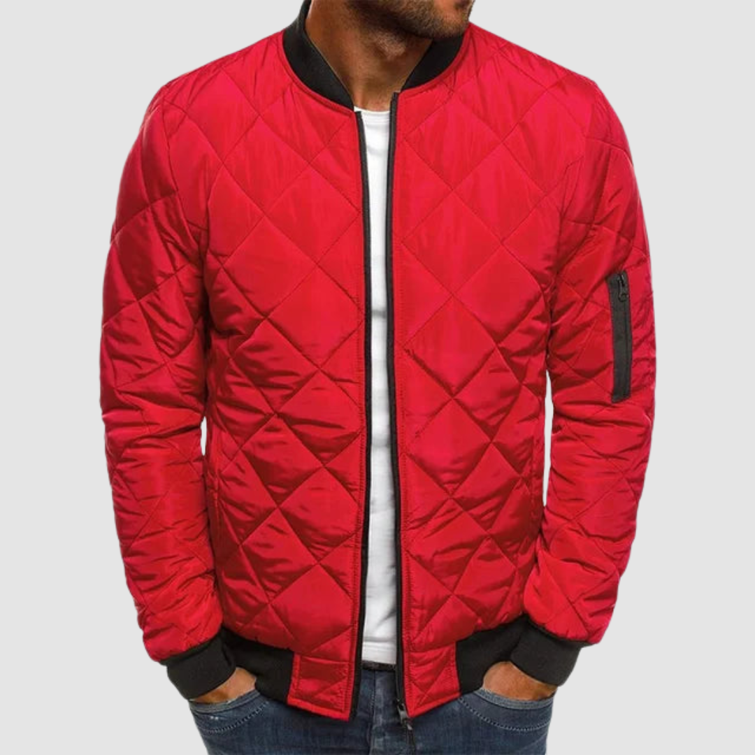 Men’s Diamond-Quilted Bomber Jacket
