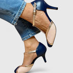 Women’s T-Strap Heels with Round Toe