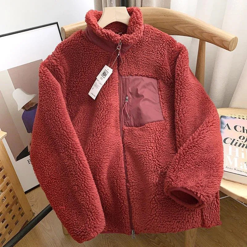 Women’s Sherpa Zip Jacket With Chest Pocket