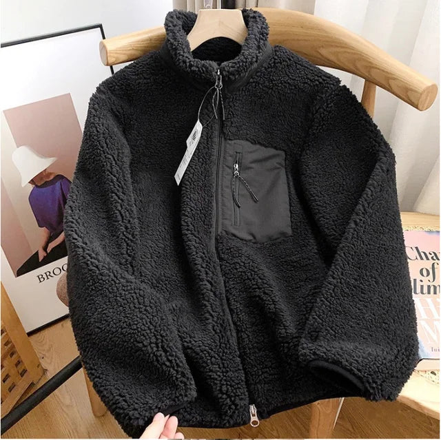 Women’s Sherpa Zip Jacket With Chest Pocket