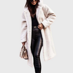 Women’s Textured Hooded Longline Coat