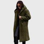 Women’s Textured Hooded Longline Coat
