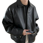 Men’s Relaxed Leather-Look Zip Jacket