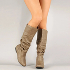 Women's Slouchy Knee-High Boots with Low Heel