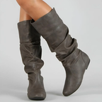 Women's Slouchy Knee-High Boots with Low Heel