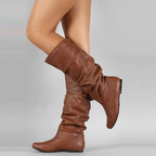 Women's Slouchy Knee-High Boots with Low Heel