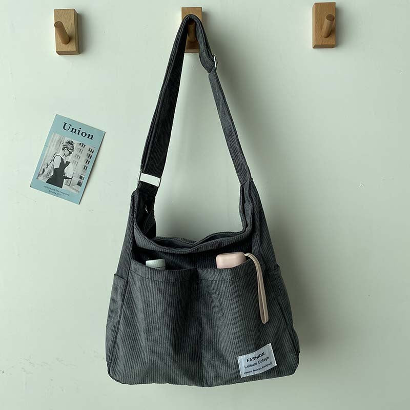 Women’s Large Capacity Corduroy Shoulder Bag