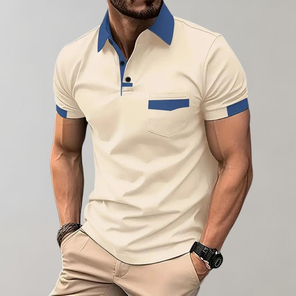 Men's Contrast Trim Pocket Polo