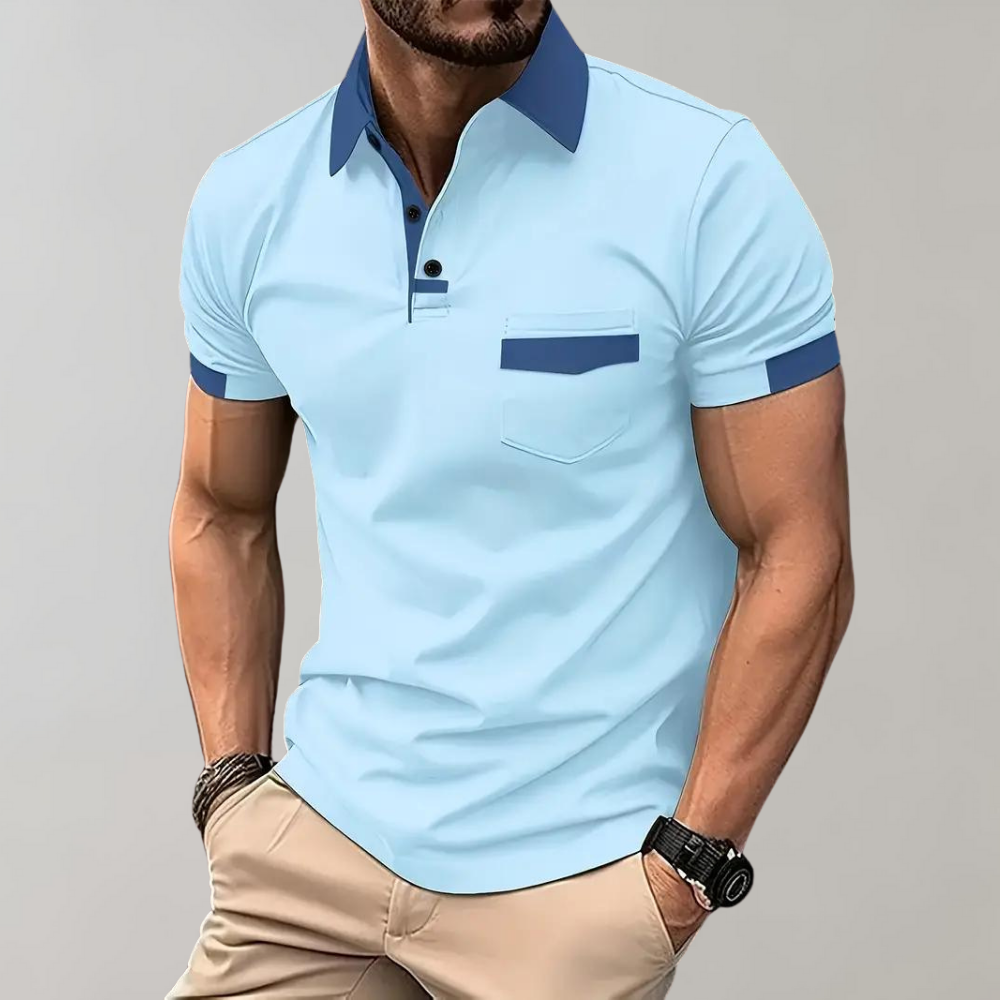 Men's Contrast Trim Pocket Polo
