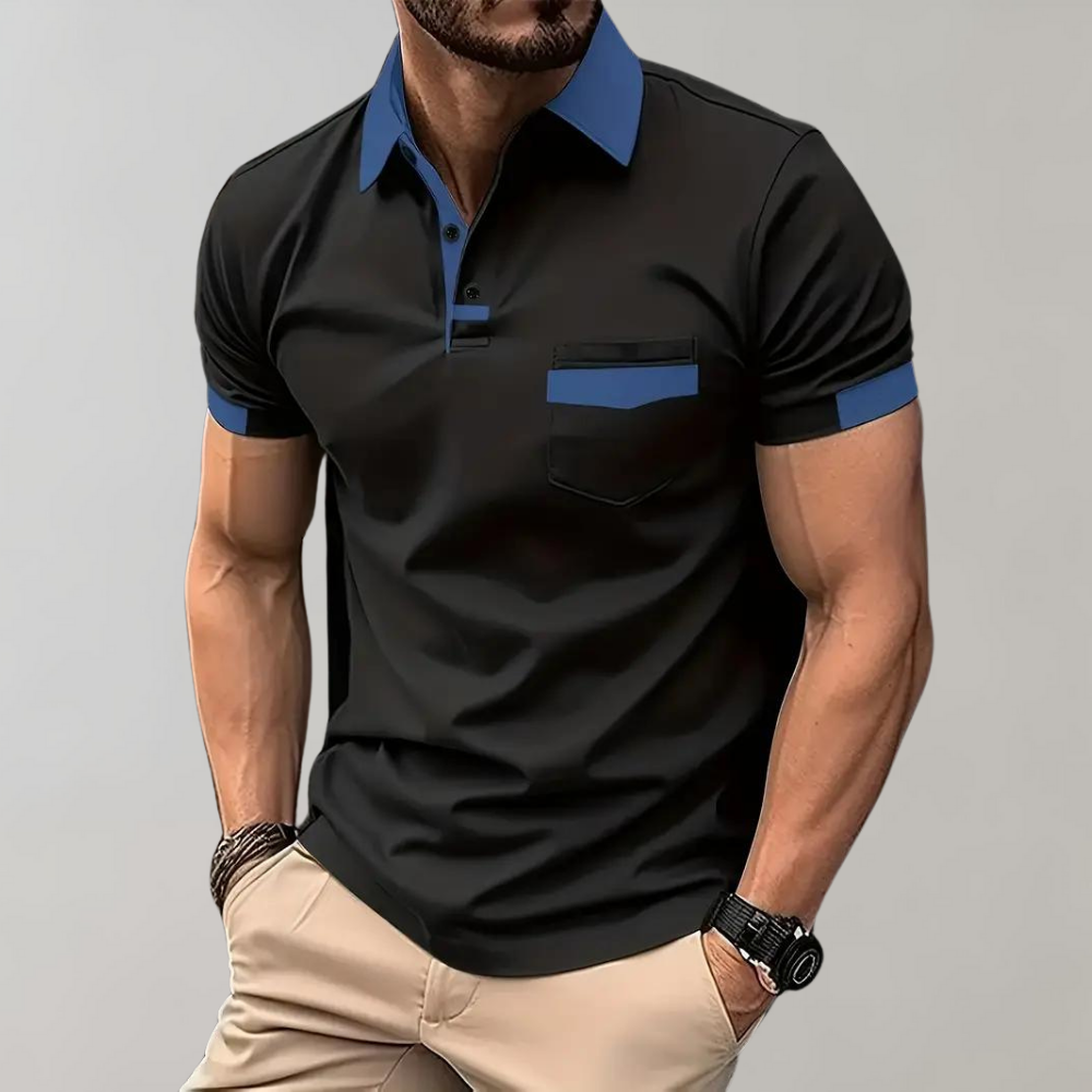 Men's Contrast Trim Pocket Polo