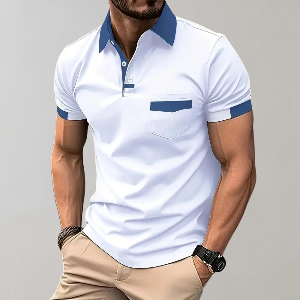 Men's Contrast Trim Pocket Polo