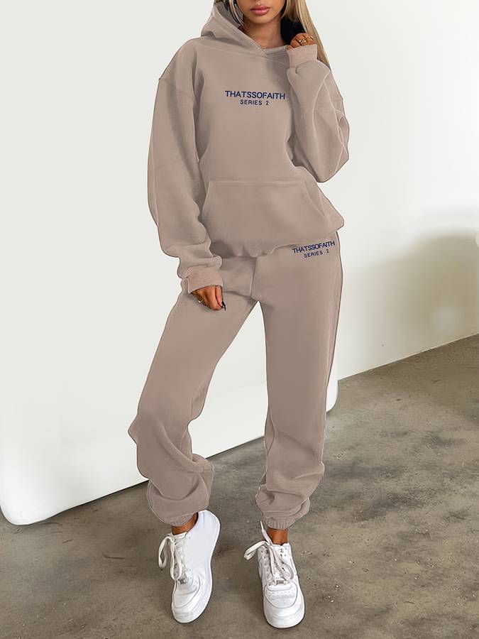 Women's Two-Piece Hoodie and Jogger Pants Set